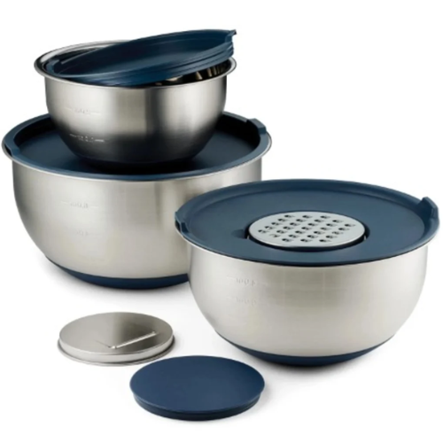 Tramontina 8pcs Stainless Steel Mixing Bowl & Grater Set With Lids @HOG - Home, Office, Garden, Online Marketplace

