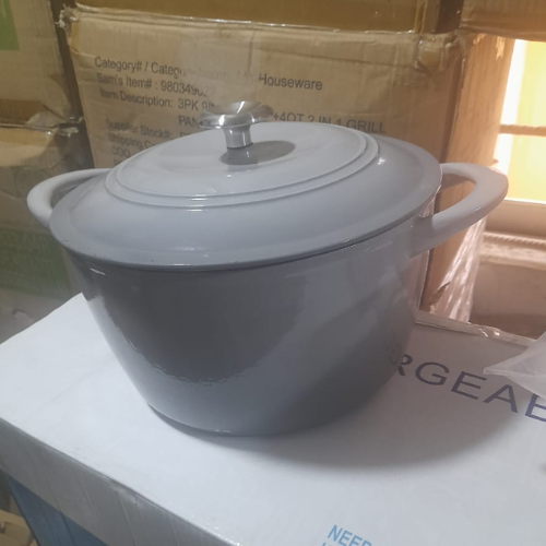 Tramontina Enameled Cast Iron 7-Quart Dutch Oven – Light Grey with Stainless Steel Knob @HOG - Home, Office, Garden, Online Marketplace