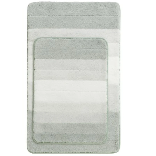 Unique Bargains Plush Gradient Striped Bath Rugs, 2 Pcs - Green - 1.4 ft X 2 ft & 1.8 ft X 2.8 ft @HOG - Home, Office, Garden, Online Marketplace
