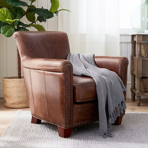 Irving Leather Armchair With Nailheads. Home Office Garden | HOG-HomeOfficeGarden | online marketplace