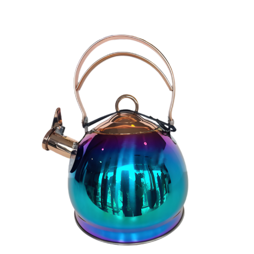 Stainless Steel Tea Kettle with Rose Gold Accents