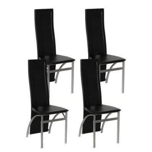 Vida - 4 Dining Chairs Steel - Black @HOG - Home Office Garden Online Marketplace