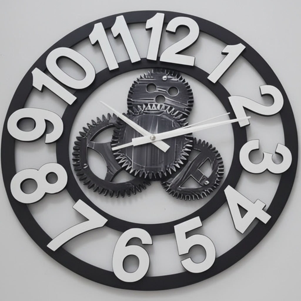 Vintage Gear-Themed Wall Clock (1 Wall Clock Only)