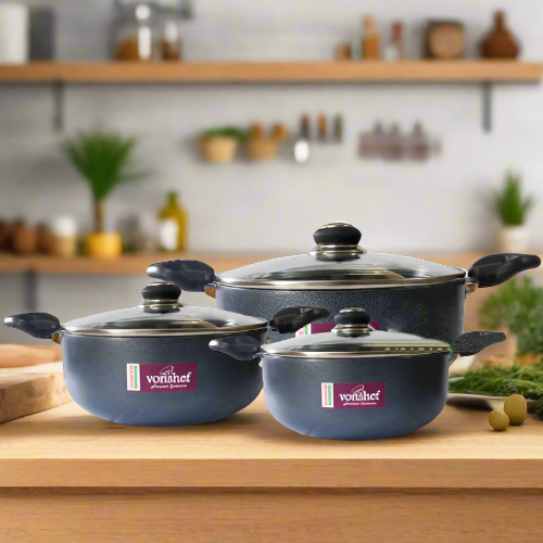 Vonshef Casserole Set 3B. Home Office Garden | HOG-HomeOfficeGarden | online marketplace