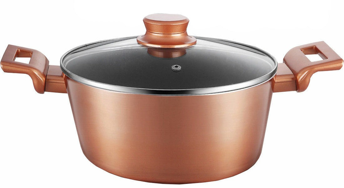 Prima 26cm Non Stick Stockpot With Glass Lid And Copper Effect Home Office Garden | HOG-HomeOfficeGarden | online marketplace