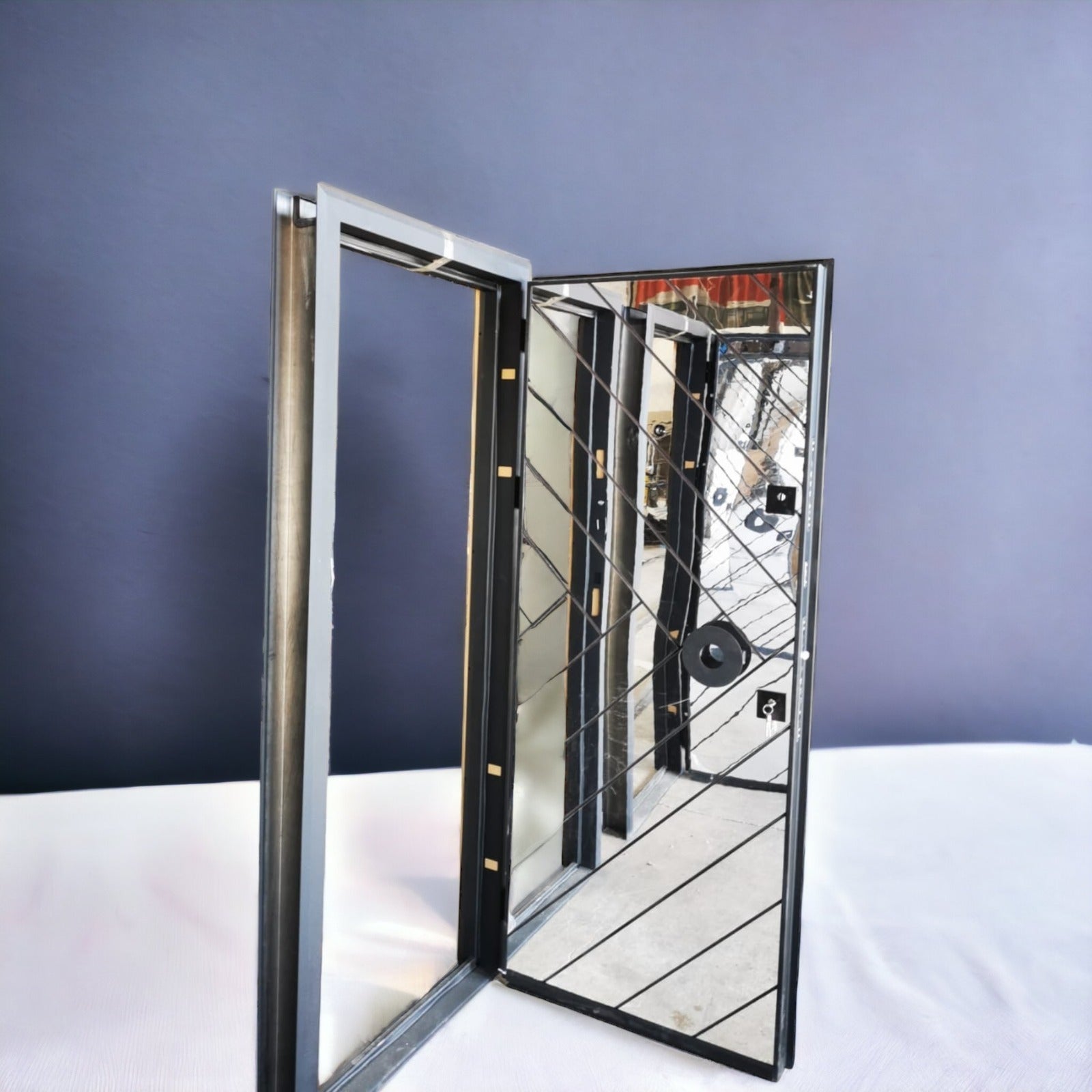 3ft Luxury Mirrored Glass Security Doors (AKSUMIR)