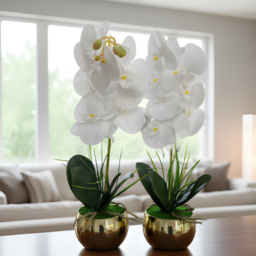White Orchid Artificial Floral Accent (1 Piece Only)