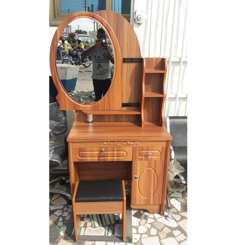 Dresser With Oval Mirror & Stool