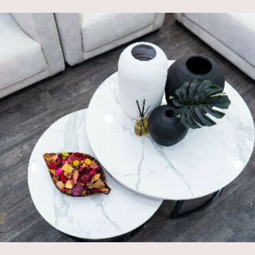 Nesting Coffee Table With Marble Top And Metal Legs Home Office Garden | HOG-Home Office Garden | online marketplace 