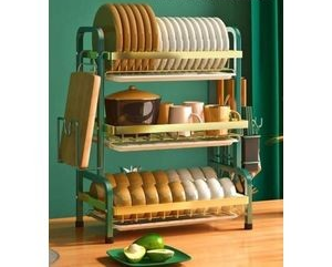 3 Layer Non Rusty Rack (Green & Gold)