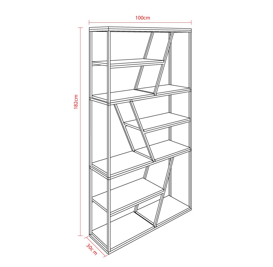 Tier Bookshelf Industrial Bookcase