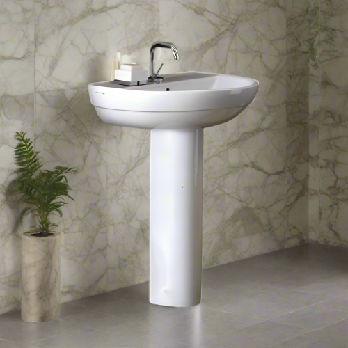 POZZI-GINORI Selnova 3 Washbasin 50cm + Full Pedestal  Home Office Garden | HOG-Home Office Garden | HOG-Home Office Garden 