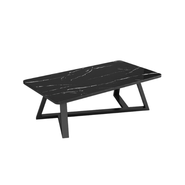 Faux Marble Centre Table – Black