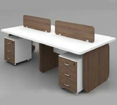 4 Man Workstation With Mobile Drawer