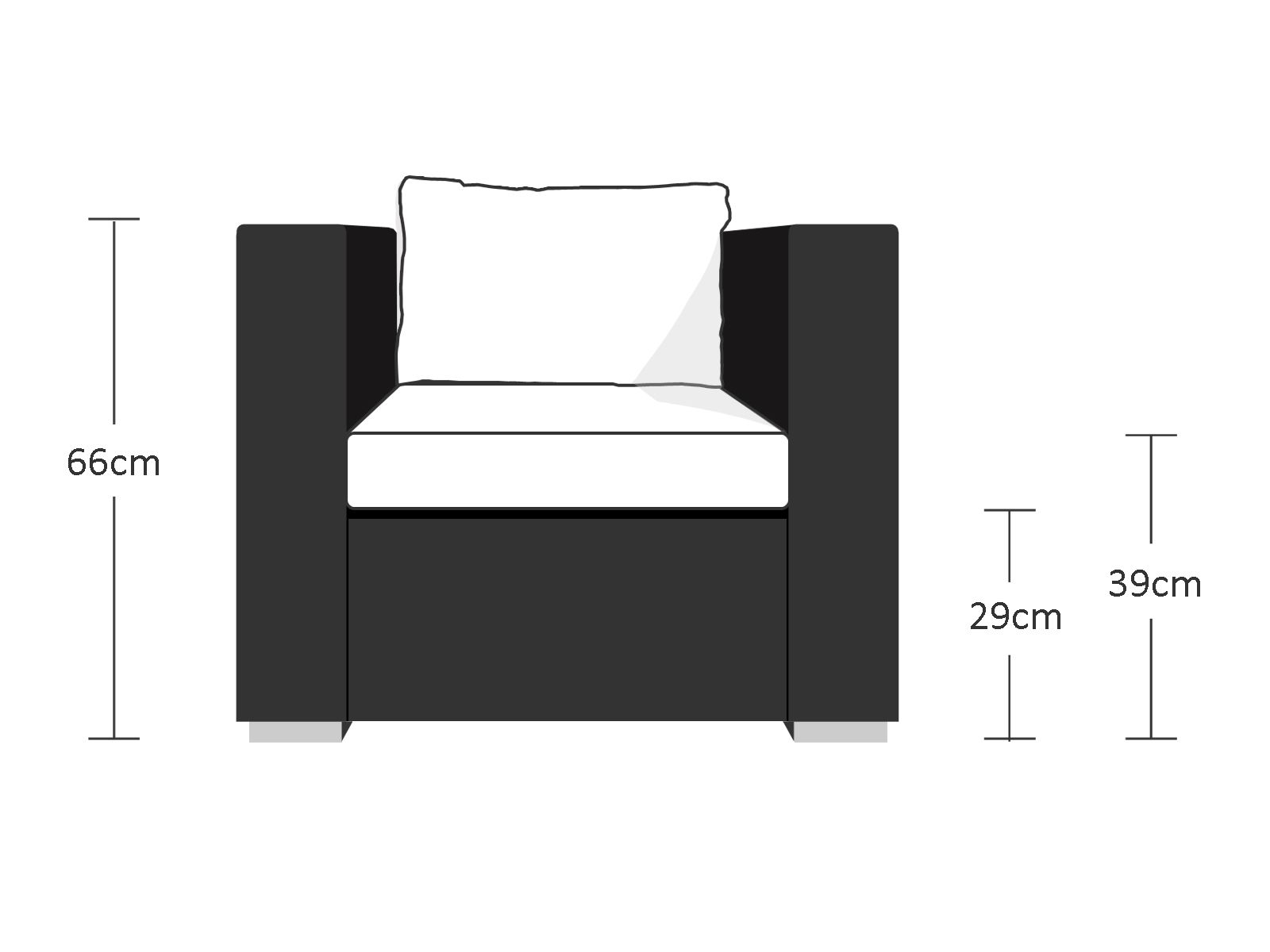 1 Seat Rattan Garden Sofa Home Office Garden | HOG-HomeOfficeGarden | HOG-Home.Office.Garden