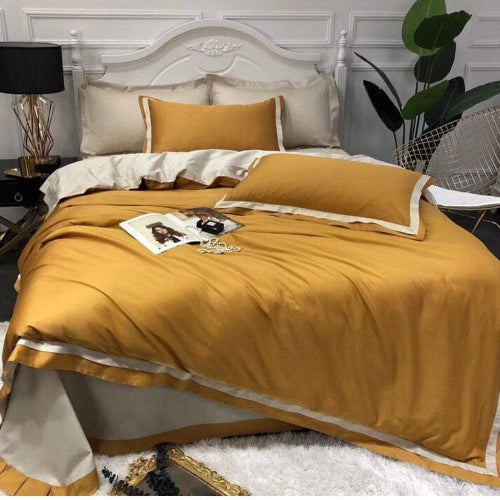 10pc Bedding Set with Duvet covers & 6 Pillowcases - Yellow @HOG - Home Office Garden Online Marketplace