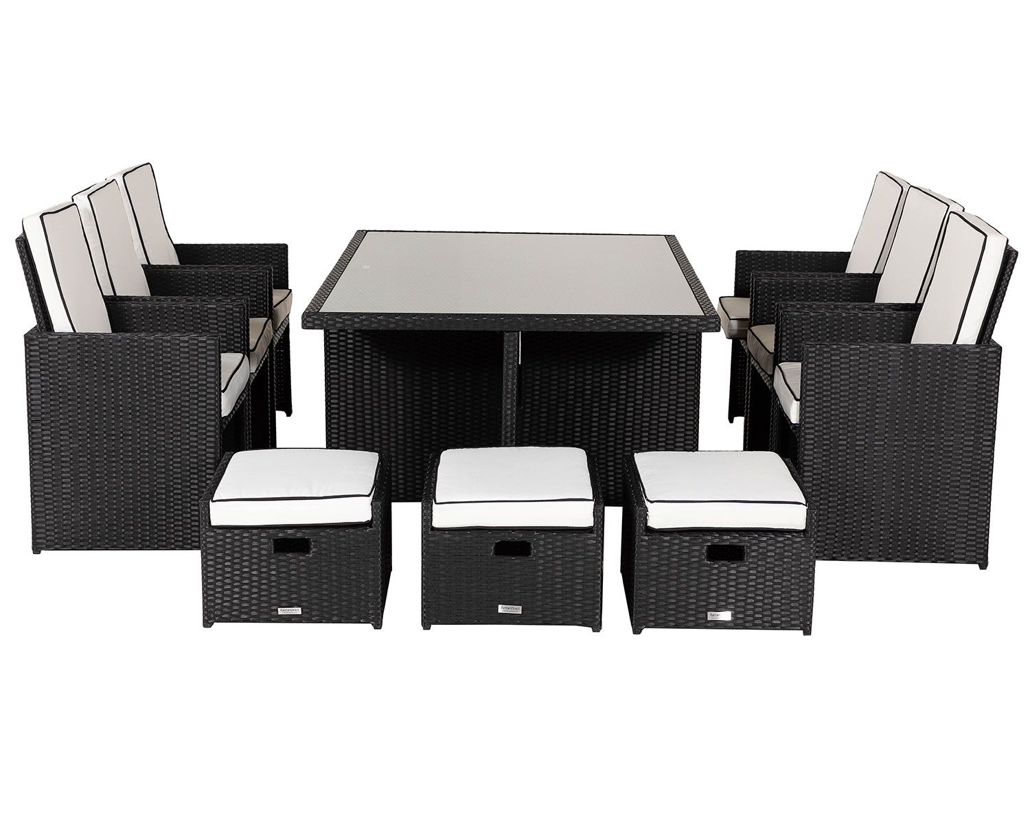 13 Piece Rattan Garden Cube Set in Black Home Office Garden | HOG-HomeOfficeGarden | online marketplace