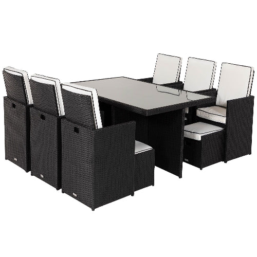 13 Piece Rattan Garden Cube Set in Black. @HOG - Home Office Garden Online Marketplace