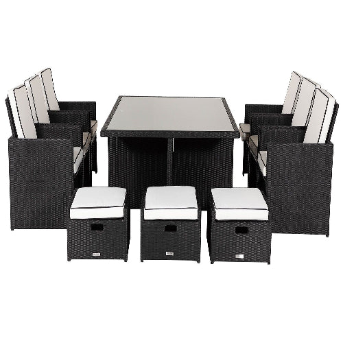 13 Piece Rattan Garden Cube Set in Black. @HOG - Home Office Garden Online Marketplace