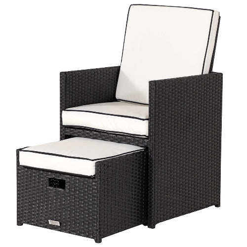13 Piece Rattan Garden Cube Set in Black. @HOG - Home Office Garden Online Marketplace