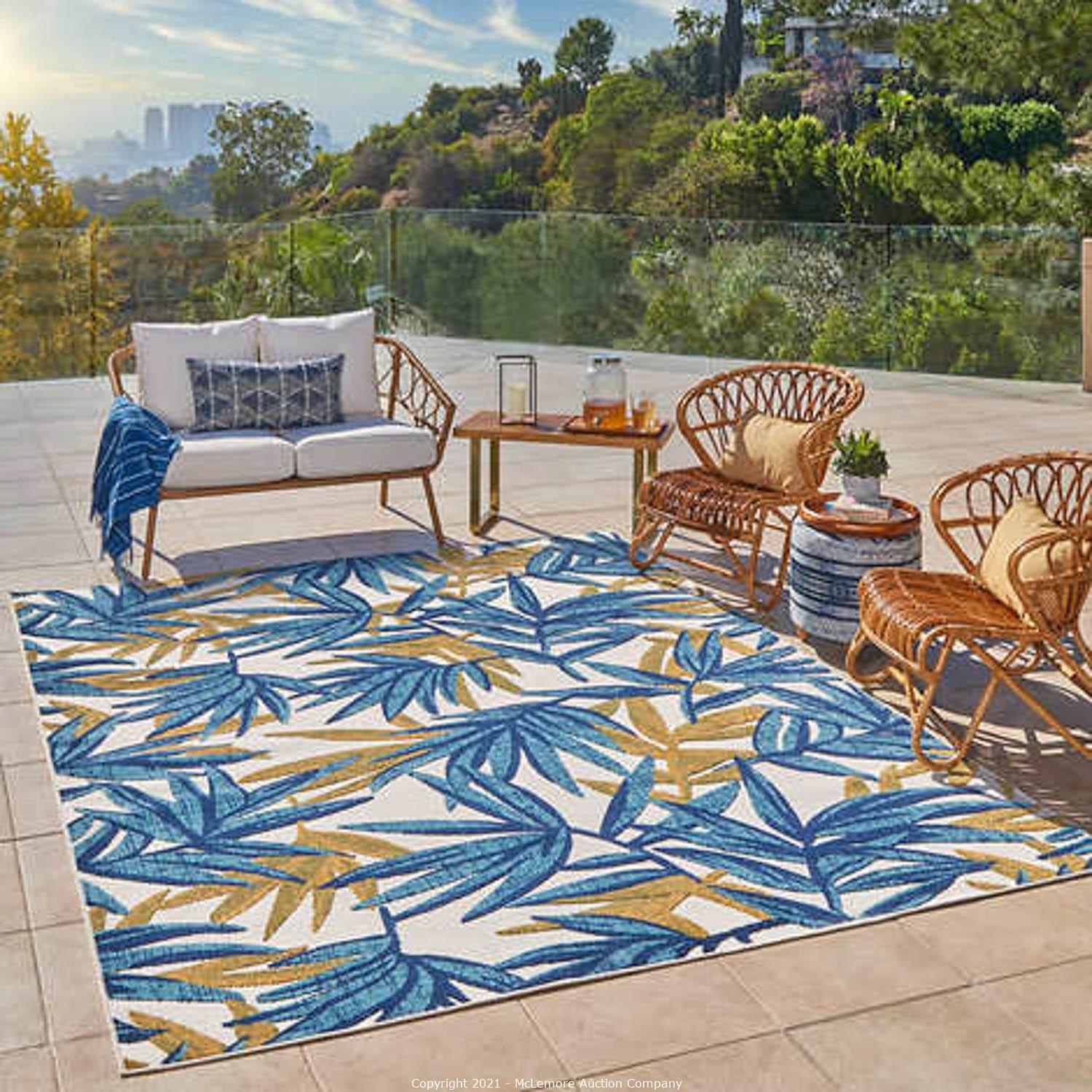 Gertmenian Elements Indoor /Outdoor Area Rug -Belize Blue - 6 Ft 6In X 9ft 6In HOG-Home Office Garden online marketplace.