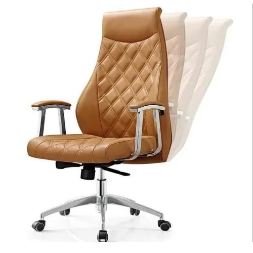 Tan Brown & Chrome High Back Executive Office Chair. HOG-Home. Office. Garden online marketplace