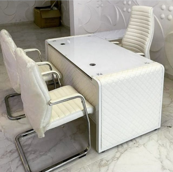 2 Meter Glass Office Desk + Chairs Home Office Garden | HOG-HomeOfficeGarden | HOG-Home.Office.Garden