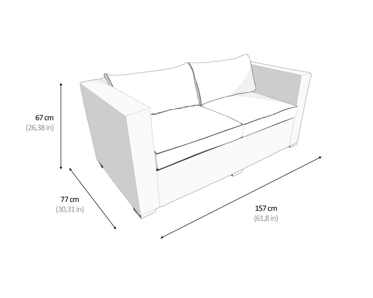 2 Seat Rattan Garden Sofa Home Office Garden | HOG-HomeOfficeGarden | HOG-Home.Office.Garden