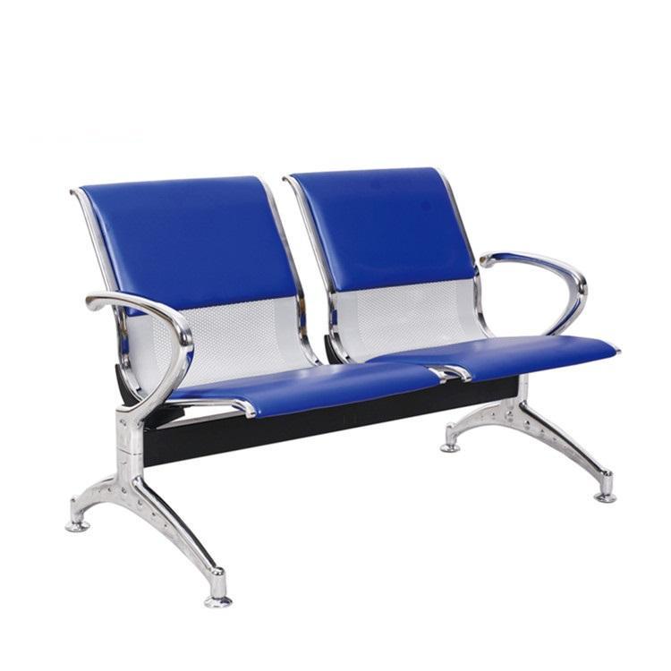 2-Seater Metal Reception Bench Padded-Blue Home Office Garden | HOG-HomeOfficeGarden | HOG-Home.Office.Garden