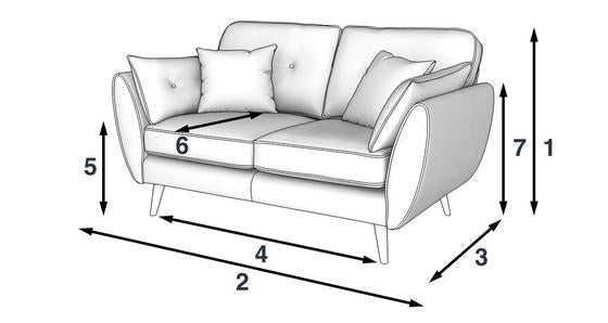2 Seater Zinc Sofa Home Office Garden | HOG-HomeOfficeGarden | HOG-Home.Office.Garden