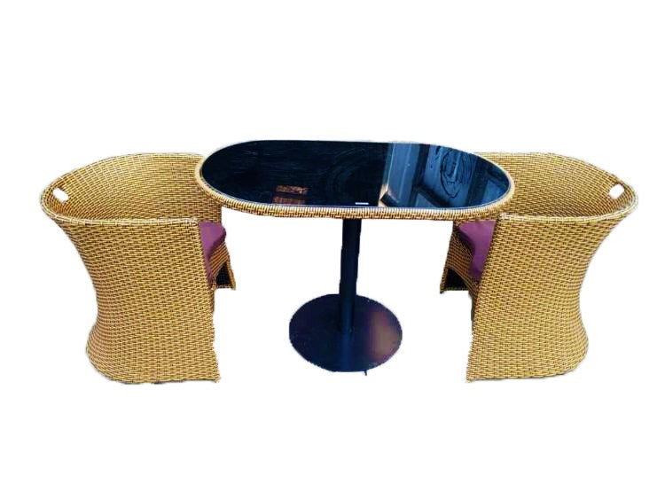 2 Seater Compact Rattan Furniture Set (Gold). @HOG - Home Office Garden Online Marketplace