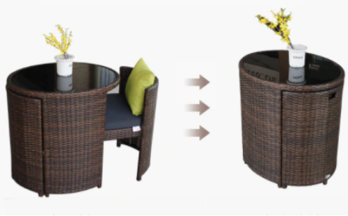 2 Seater Oval Compact Rattan Bistro Furniture Set. @HOG - Home Office Garden Online Marketplace