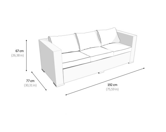 3 Seat Rattan Garden Sofa Home Office Garden | HOG-HomeOfficeGarden | HOG-Home.Office.Garden