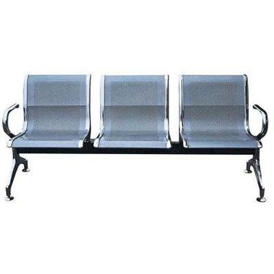 3 Seater Reception Metal Bench-Grey Home Office Garden | HOG-HomeOfficeGarden | HOG-Home.Office.Garden