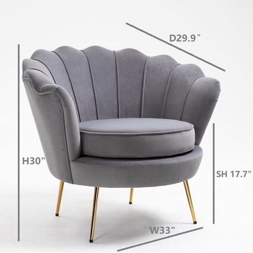 Costco Velvet Accent Chair With Metal Legs Home Office Garden | HOG-HomeOfficeGarden | HOG-Home.Office.Garden