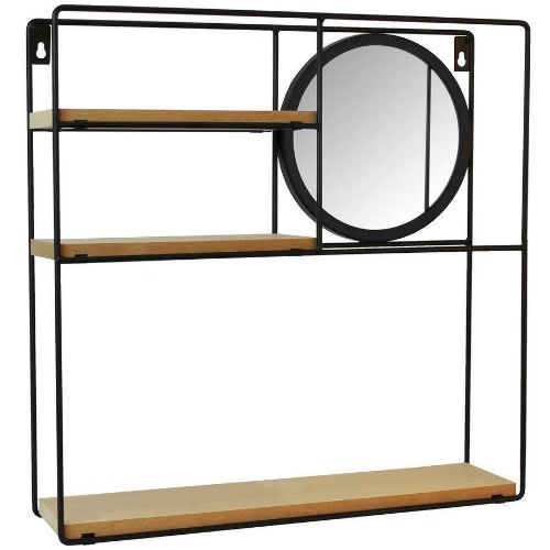 Wall Rack Metal Shelves With Mirror - 40 x 40 x 10cmHome Office Garden | HOG-HomeOfficeGarden | online marketplace