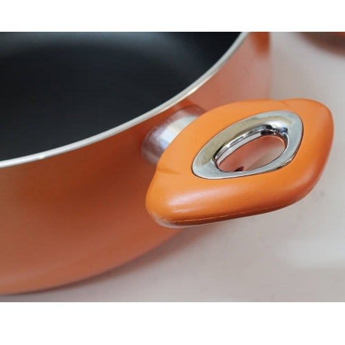 Linsan 8 Piece Aluminum Non-stick Premium Cookware Set With Spiral Bottom - Orange Home Office Garden | HOG-HomeOfficeGarden | online marketplace