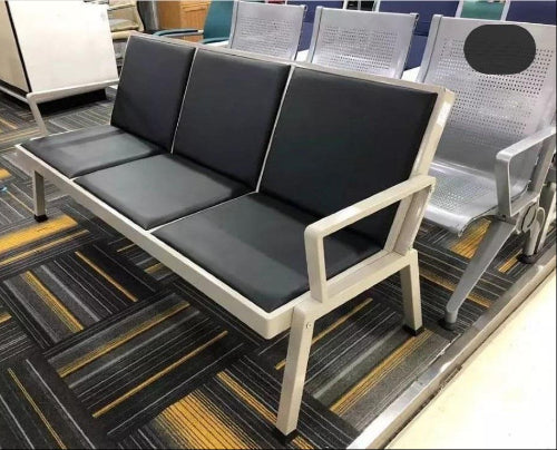 3 Seater Reception Metal Bench - Black. @HOG - Home Office Garden Online Marketplace