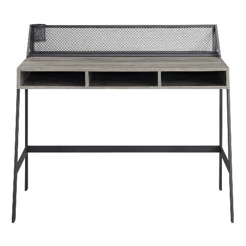 Walker Edison 42" Mesh Black Writing Desk - Slate Grey Home Office Garden online marketplace.