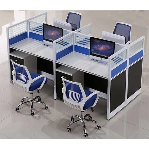4 Person Office Workstation - Blue Home Office Garden | HOG-HomeOfficeGarden | HOG-Home.Office.Garden
