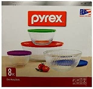 Pyrex 8-piece 100 Years Glass Mixing Bowl Set (Limited Edition) - Assorted Colors Lids Home, Office, Garden online marketplace