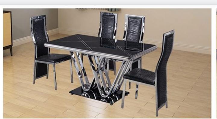 6 Seater Glass Dining Set- Black Home Office Garden | HOG-HomeOfficeGarden | online marketplace