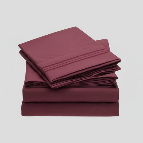 6 Set Duvet Covers with 4 Pillowcases - Burgundy @HOG - Home Office Garden Online Marketplace
