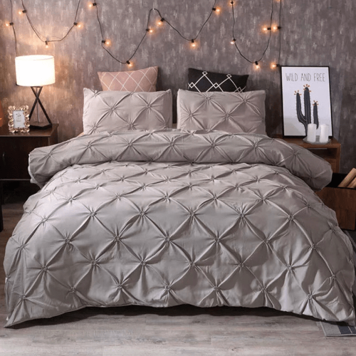 8 100% America Cotton Bedding Set Uniquely Designed - LIGHT GREY @HOG - Home Office Garden Online Marketplace