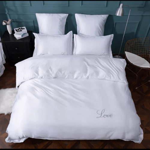 8 Luxury Snow White America Cotton Embroidery Bedding Set Duvet Cover @HOG - Home Office Garden Online Marketplace