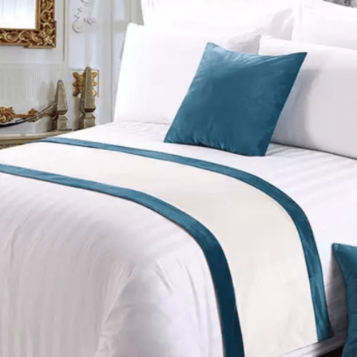 8 Snow White 100% America Cotton Bedding Set with (WHITE) Bed Runner @HOG - Home Office Garden Online Marketplace 