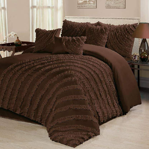 8pc Bedding Set with Duvet Covers & 4 Pillowcases - Brown @HOG - Home Office Garden Online Marketplace
