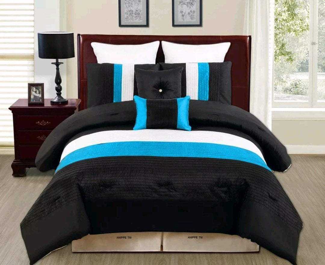 9 Pieces Bedding Sets - Blue & Black Home Office Garden | HOG-HomeOfficeGarden | online marketplace