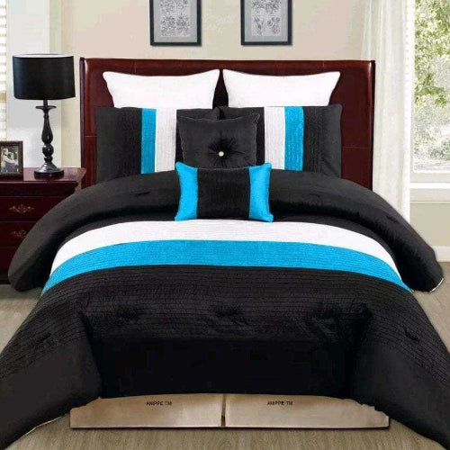 9 Pieces Bedding Sets - Blue & Black @HOG - Home Office Garden Online Marketplace