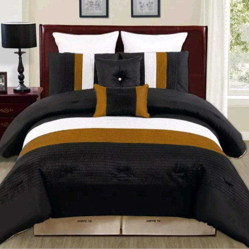 9 Pieces Bedding Sets - Brown & Black @HOG - Home Office Garden Online Marketplace
